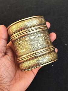 Art indien fabriqué à la main Unique en laiton manchette Bracelet Bracelet réglable Vintage Style bijoux exclusif Antique Look mode bracelets - Product Image 2