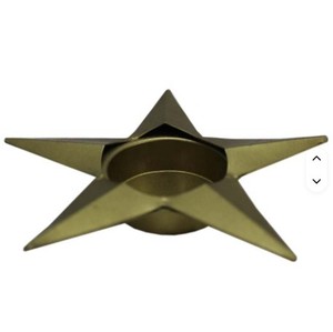 Porte-bougie chauffe-plat artisanal en forme d'étoile, en métal couleur laiton, étanche, pour Pâques, décoration d'intérieur design - Product Image 2