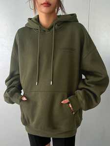 Sudadera con capucha de gran tamaño estampada Puff para mujer Sudadera con capucha estampada con Personalización completa para mujer - Product Image 4