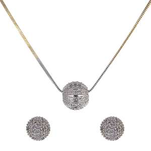 Fabricant indien exportation qualité Hip Hop Unique boule unique plaqué argent pendentif chaîne inspiré bijoux de mode pour les filles - Product Image 1