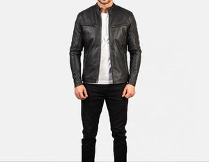 Veste en cuir pour homme, motif uni, toile enduite, vente en gros, vêtements décontractés, streetwear, mode, confortable, respirant, haute qualité - Product Image 6