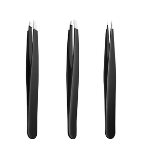 Pince à épiler à pointe inclinée pour sourcils, or rose, nouvelle marque privée personnalisée, 3 en 1, acier inoxydable coloré, pince à épiler professionnelle pour sourcils - Product Image 2