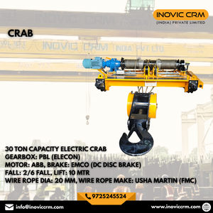 30 Ton EOT Crane Crab Unit | Double Girder Overhead Crane Trolley with Electric <b>Hoist</b> - Product Image 5
