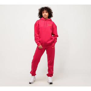 Oem logotipo personalizado pesado en blanco deportes Jogger traje pulóver sudaderas con capucha y pantalones de chándal para mujer diseño - Product Image 1