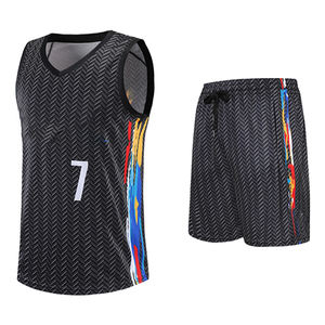 Uniforme de basket-ball sans manches à couverture complète grande taille personnalisé sublimation tissu doux en tricot 100% polyester pour l'entraînement respirant - Product Image 2