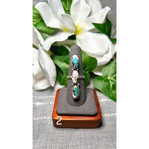 Pearline Spencer Men's Boho <b>Statement</b> <b>Ring</b> Mohave Turquoise & Sterling <b>Silver</b> Bezel Set Hip Hop Everyday Wear for Muslims - Product Image 2