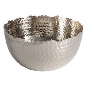 Tazón de comida de forma redonda de diseño único, cobre plateado de gran calidad con tazón de comida martillado al precio más barato - Product Image 1