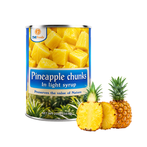 Precio de Fábrica, Estándar Internacional, Fabricante Vietnamita, Suministro de Trozos de Piña en Almíbar Envasados en Lata de 20oz - Product Image 1