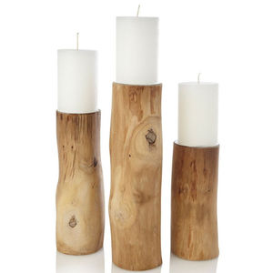 Juego de portavelas de madera de la mejor calidad, candelabro decorativo clásico para el hogar, 4 candelabros de madera de nogal para relámpagos de Navidad - Product Image 6