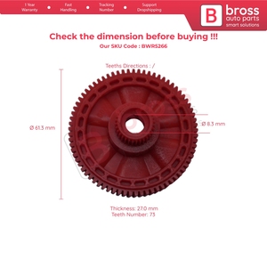 Moteur de lève-vitre BWR5266, engrenage interne pour Elantra Sonata - Product Image 5