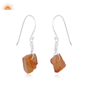 Meilleur design, boucles d'oreilles pendantes en argent sterling 925 avec pierre précieuse naturelle en cornaline, collection vintage, fabricant de bijoux indiens sur mesure - Product Image 3