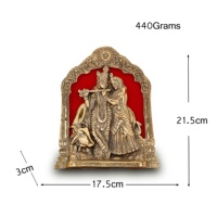 Nouveauté : Cadre photo artisanal en métal plaqué or, motif vache Radha Krishna, écologique et mignon, pour la décoration de la maison et les cadeaux
