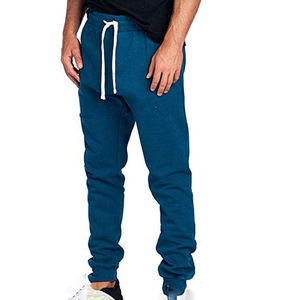 Ropa informal azul marino 500 Gsm mezcla de poliéster/algodón respetuoso con el medio ambiente ligero Jogger ropa de hombre de gran tamaño en blanco pierna ancha holgada - Product Image 2