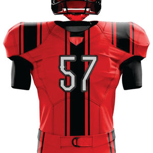 Conjunto personalizado de uniforme de fútbol americano rojo y negro para hombre, aparejos transpirables, sarga, ropa deportiva de entrenamiento duradera, Jersey con nombre del jugador - Product Image 2