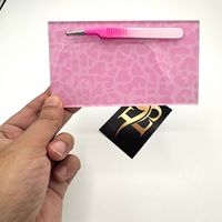Nouveaux carreaux de cils à imprimé léopard guépard rose blush forme rectangulaire avec aimants pour une forte tenue des cils vente chaude prdouct