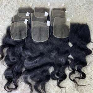 VQHAIR cierre 4by4 vietnamita Virgen no Remy extensiones de cabello crudo estilo de encaje superior corte un donante precio competitivo cabello humano - Product Image 3