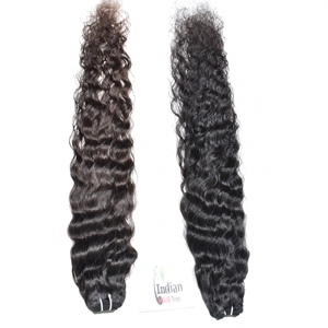 Excelente Producto al por Mayor: Extensiones de Cabello Humano Virgen Natural Remy de Doble Trama, Ondulado, Negro, de Templo Indio, Barato, Crudo, Procesado a Máquina - Product Image 4