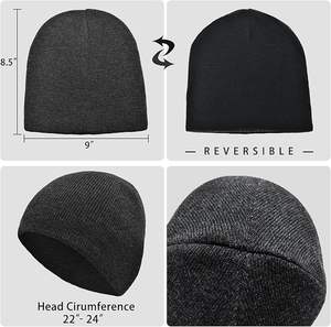 Gorro de Invierno de Alta Calidad, Liso, con Logotipo Personalizado, 100% Acrílico, Grueso, Cálido, Tejido, sin Borde - Product Image 3