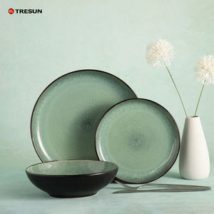 Deluxe Handmade Durable Reactive Glaze Ceramic Dinner <b>Set</b> with Speckled Japanese Stoneware Texture <b>Microwave</b> & Dishwasher Safe - Product Image 2