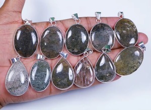 <b>Top</b> Quality Amazing Natural Garden Quartz High Quality Loose Gemstone Silver <b>Overlay</b> Bezel Pendant Fashion pendant for womens - Product Image 4