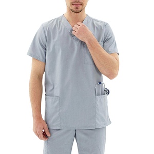Men Medical Nursing Clinic Uniform Hospital <b>Scrub</b> <b>Set</b> Uniform <b>Set</b> With Custom Logo Multiple Pockets Men <b>Scrub</b> Uniform <b>Set</b> - Product Image 1