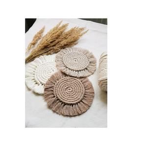 การตกแต่งบนโต๊ะด้วยแผ่นรองจาน macrame การออกแบบที่ทันสมัยการตกแต่งตามธรรมชาติปรับแต่งรูปร่างสีโบราณที่มีความต้องการมากที่สุด - Product Image 5