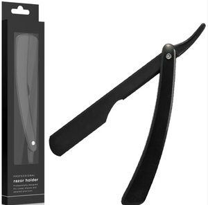 Maquinilla de afeitar profesional de borde recto para hombres, maquinilla de afeitar de corte de peluquero de acero inoxidable, cuchillo de afeitar Manual plegable, herramientas de depilación - Product Image 1