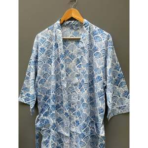 Robe Kimono Indienne Légère en Coton Taille Unique à Imprimé Animal, Motif Bloqué, Style Vintage, pour Spa, Manches Longues - Product Image 3
