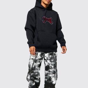 เสื้อฮู้ดดี้ผู้ชายผ้าฝ้าย 100% คุณภาพสูง 380gsm ทรงโอเวอร์ไซส์ สไตล์วินเทจ ซิปเต็มตัว ทรงปกติ ปักลาย  บุขนหนานุ่ม ใส่สบายในฤดูหนาว - Product Image 4