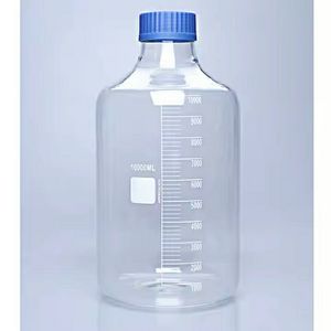 Botellas de Reactivo de Vidrio de Borosilicato Alto de 5L con Tapa de Rosca Azul Transparente para Uso en Laboratorio - Product Image 5
