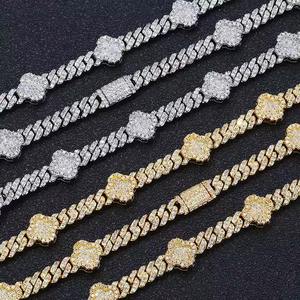 Collar personalizado de eslabones de cadena cubana multicolor chapado en oro auténtico blanco de 14mm para mujeres y hombres - Product Image 3