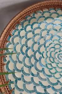 สินค้าใหม่ถาดเสิร์ฟหวายแม่ของถาดมุกทอมือถาดอาหารคุณภาพสูงผู้ผลิตเวียดนาม FBA Amazon - Product Image 3