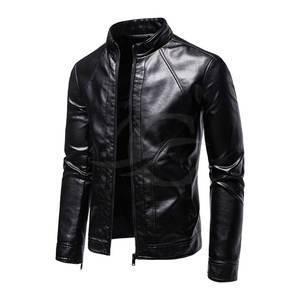 Blouson en cuir pour homme style populaire, col montant, en toile imperméable et respirante, vente en gros - Product Image 2