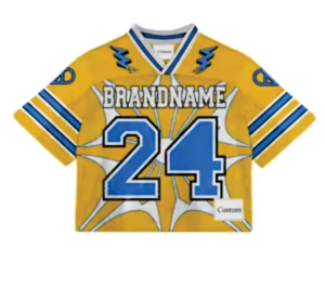 Camiseta de fútbol americano con diseño de retazos de malla al por mayor, camiseta de fútbol cuadrada de gran tamaño recortada personalizada - Product Image 6