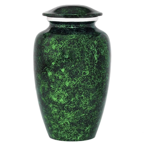 Urnas de cremación de aluminio recubiertas de Meena elegantes y verdes, urnas de cremación hechas a mano | Grande (220 Cu) y recuerdo (3 Cu) grabable - Product Image 2