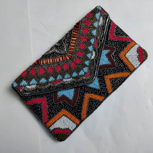 Modern Multicoloured Embroidery Clutch With Stone Work Imitation Pearl Vintage <b>Butterfly</b> Solid Complete Set Link Chain <b>Charm</b> Bag - Product Image 1