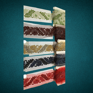 Tela de encaje bordado Floral colorido patrón intrincado Ajuste de tul Elegante ropa de boda de gama alta decoraciones de vestido de boda - Product Image 2