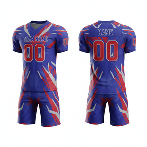 Ensemble de maillot et short de football américain personnalisé avec position du logo sur le devant, 100% polyester, antibactérien, séchage rapide, toutes saisons - Product Image 6