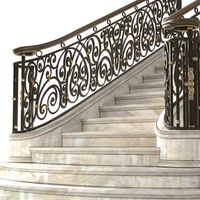 Rampe d'escalier et composants en fer forgé haut de gamme pour villa, design moderne, matériaux de haute qualité pour la sécurité des escaliers