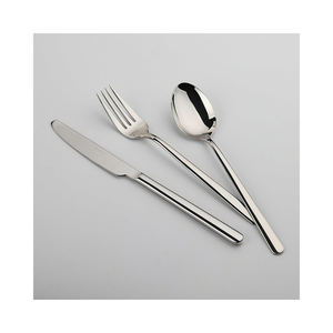 Acier inoxydable poli métal long plat poignée de styliste cuillère soupe salade service café cuillère de serveur ensemble - Product Image 6