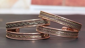 Adjustable <b>Copper</b> <b>Bangle</b> Cuff Bracelet Handmade Open End Rustic <b>Copper</b> Jewelry for <b>Men</b> and Women - Product Image 4