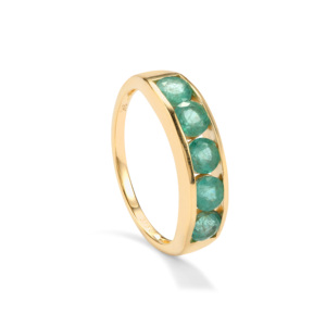 Anillo de Esmeralda Zambiana de 1.33ct con Corte Marquesa en Oro Amarillo de 9K, Certificado IGI, Joyería Fina para Boda y Compromiso - Product Image 1