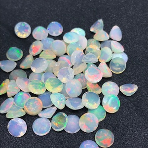 Piedras preciosas sueltas facetadas de ópalo etíope, 6mm, corte brillante redondo, venta al por mayor, piedras cortadas de cabujón de ópalo para joyería, Ópalo de fuego múltiple - Product Image 1