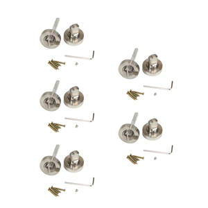 Set di 5 serrature per porte interne in nichel satinato con diametro 35 mm Zamak con rosetta rotonda - Product Image 1