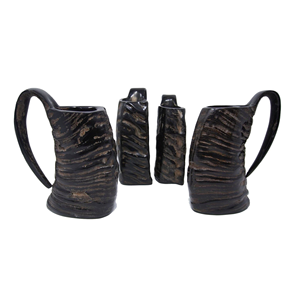 Antique Viking Ox Horn Tankard Luxury Meer Mug in Natural Black Customized Logo <b>Ceramic</b> <b>Cups</b> Beer Glass - Product Image 4