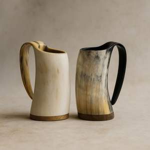 Taza de Cuerno de Búfalo Natural de Alta Calidad, Hecha a Mano por Artesanos, Duradera, para Cerveza, Vino, Sidra, Cerveza Alemana - Product Image 2