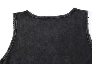 Custom High Quality Men's <b>Distressed</b> Knitted Breathable Spandex/Cotton Tank <b>Tops</b> Anti-Pilling Quick Dry Casual Blank Screen - Product Image 4