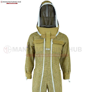 Combinaison d'apiculture en maille à 3 couches avec double voile comprenant un voile d'escrime et un voile rond élastique au poignet et à la cheville - Product Image 2