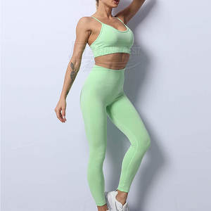 Conjunto Deportivo de Yoga para Mujer, de Alta Elasticidad, sin Costuras, Ajustado, de Dos Piezas - Product Image 4