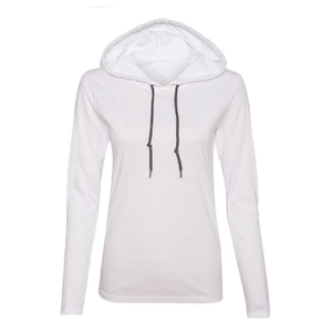 Camiseta con capucha de estilo moderno para mujer, camiseta transpirable de algodón orgánico de la mejor calidad, camiseta de manga larga con capucha - Product Image 3